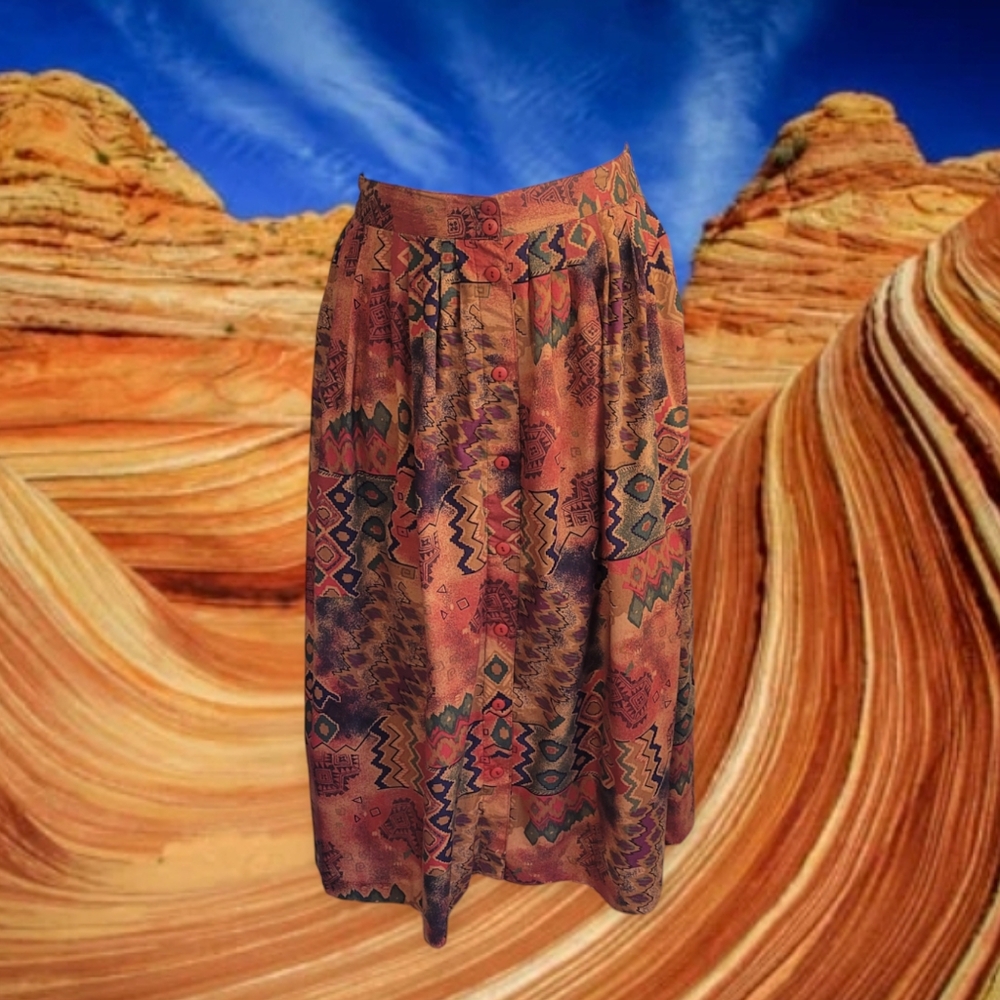 Vintage 80s Southwestern Pattern Skirt